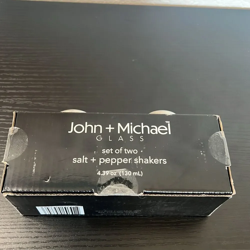 John + Michael Glass Salt and Pepper Shaker Set